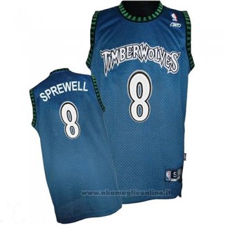 Maglia Minnesota Timberwolves Latrell Sprewell NO 8 Throwback Blu