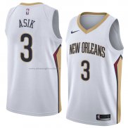 Maglia New Orleans Pelicans Omer Asik NO 3 Association 2018 Bianco