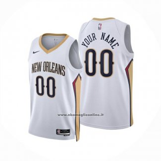Maglia New Orleans Pelicans Personalizzate Association 2024-25 Bianco