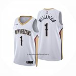 Maglia New Orleans Pelicans Zion Williamson No 1 Association 2024-25 Bianco