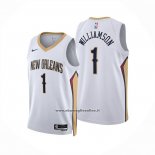 Maglia New Orleans Pelicans Zion Williamson No 1 Association 2024-25 Bianco