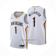 Maglia New Orleans Pelicans Zion Williamson No 1 Association 2024-25 Bianco