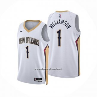 Maglia New Orleans Pelicans Zion Williamson No 1 Association 2024-25 Bianco