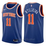 Maglia New York Knicks Frank Ntilikina NO 11 Icon 2017-18 Blu