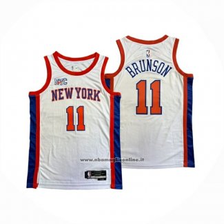 Maglia New York Knicks Jalen Brunson No 11 Citta 2025-26 Bianco