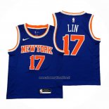Maglia New York Knicks Jeremy Lin #17 Icon Blu