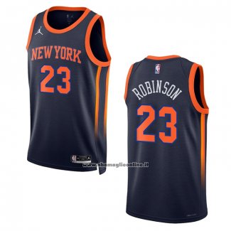 Maglia New York Knicks Mitchell Robinson #23 Statement 2022-23 Nero