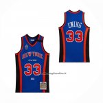 Maglia New York Knicks Patrick Ewing No 33 Mitchell & Ness 1998-99 Blu