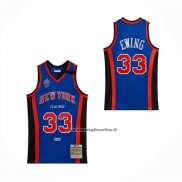 Maglia New York Knicks Patrick Ewing No 33 Mitchell & Ness 1998-99 Blu