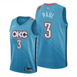 Maglia Oklahoma City Thunder Chris Paul NO 3 Citta Blu