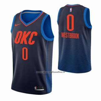 Maglia Oklahoma City Thunder Russell Westbrook #0 Statement Blu