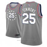 Maglia Philadelphia 76ers Ben Simmons NO 25 Citta 2018-19 Grigio