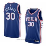 Maglia Philadelphia 76ers Furkan Korkmaz NO 30 Icon 2018 Blu