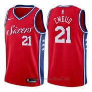 Maglia Philadelphia 76ers Joel Embiid NO 21 2017-18 Rosso
