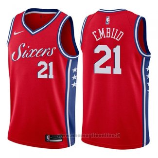 Maglia Philadelphia 76ers Joel Embiid NO 21 2017-18 Rosso