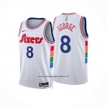 Maglia Philadelphia 76ers Paul George #8 Citta 2024-25 Bianco
