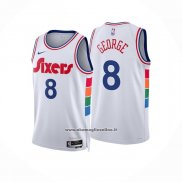 Maglia Philadelphia 76ers Paul George #8 Citta 2024-25 Bianco