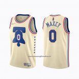 Maglia Philadelphia 76ers Tyrese Maxey #0 Earned 2020-21 Crema