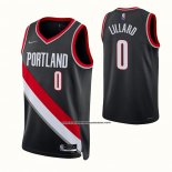 Maglia Portland Trail Blazers Damian Lillard #0 Icon 2021-22 Nero