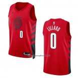 Maglia Portland Trail Blazers Damian Lillard #0 Statement 2022-23 Rosso