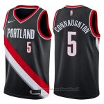 Maglia Portland Trail Blazers Pat Connaughton NO 5 Swingman Icon 2017-18 Nero