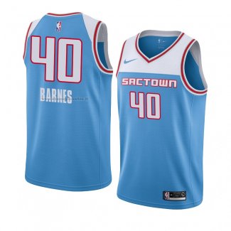 Maglia Sacramento Kings Harrison Barnes NO 40 Citta 2018-19 Blu