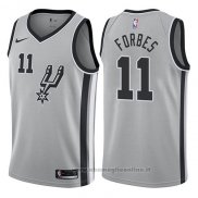 Maglia San Antonio Spurs Bryn Forbes NO 11 Statement 2017-18 Grigio