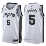 Maglia San Antonio Spurs Dejounte Murray NO 5 Swingman Association 2017-18 Bianco