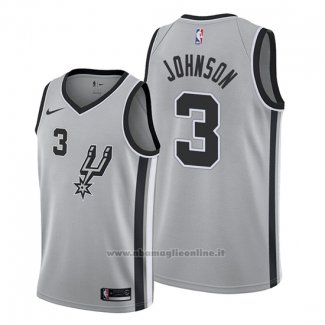 Maglia San Antonio Spurs Keldon Johnson NO 3 Statement 2019-20 Grigio