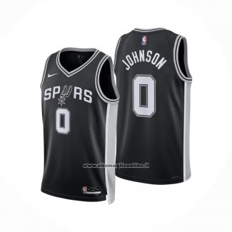 Maglia San Antonio Spurs Keldon Johnson No 0 Icon 2025-26 Nero