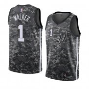 Maglia San Antonio Spurs Lonnie Walker NO 1 Citta 2018 Grigio