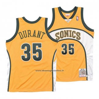 Maglia Seattle SuperSonics Kevin Durant #35 Mitchell & Ness 2007-08 Giallo