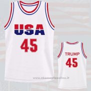 Maglia USA 1992 Donald Trump NO 45 Bianco