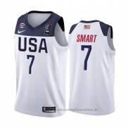 Maglia USA Marcus Smart NO 7 2019 FIBA Basketball World Cup Bianco