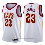 Nike Maglia Cleveland Cavaliers LeBron James NO 23 2017-18 Bianco