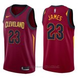 Nike Maglia Cleveland Cavaliers LeBron James NO 23 2017-18 Rosso