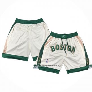 Pantaloncini Boston Celtics Citta Just Don 2023-24 Crema