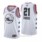 Maglia All Star 2019 Philadelphia 76ers Joel Embiid NO 21 Bianco