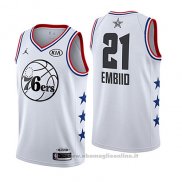 Maglia All Star 2019 Philadelphia 76ers Joel Embiid NO 21 Bianco