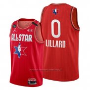 Maglia All Star 2020 Portland Trail Blazers Damian Lillard NO 0 Rosso