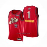 Maglia All Star 2025 San Antonio Spurs Victor Wembanyama No 1 Rosso
