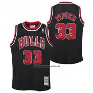 Maglia Bambino Chicago Bulls Scottie Pippen #33 Mitchell & Ness 1997-98 Nero