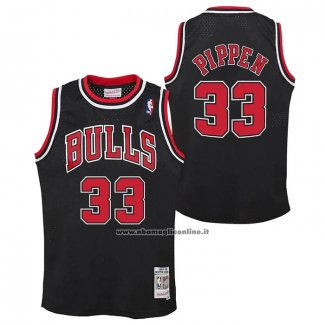 Maglia Bambino Chicago Bulls Scottie Pippen #33 Mitchell & Ness 1997-98 Nero