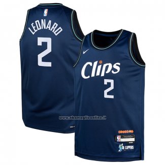 Maglia Bambino Los Angeles Clippers Kawhi Leonard #2 Citta 2023-24 Blu