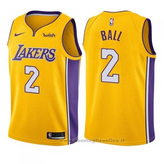 Maglia Bambino Los Angeles Lakers Lonzo Ball NO 2 Icon 2017-18 Or