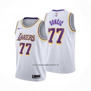 Maglia Bambino Los Angeles Lakers Luka Doncic No 77 Association 2024-25 Bianco