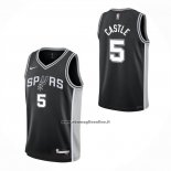Maglia Bambino San Antonio Spurs Stephon Castle No 5 Icon 2025-26 Nero