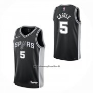 Maglia Bambino San Antonio Spurs Stephon Castle No 5 Icon 2025-26 Nero