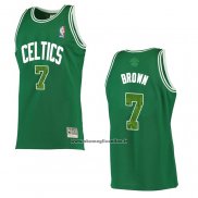 Maglia Boston Celtics Jaylen Brown #7 Snakeskin Hardwood Classics 2021 Verde