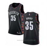 Maglia Brooklyn Nets Kevin Durant NO 35 Citta 2019-20 Nero